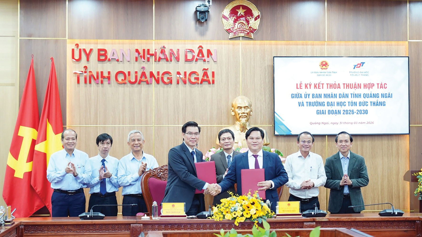 UBND tỉnh Quảng Ngãi và Trường Đại học Tôn Đức Thắng ký kết hợp tác giai đoạn 2026 – 2030 nhằm đẩy mạnh đào tạo, phát triển nguồn nhân lực