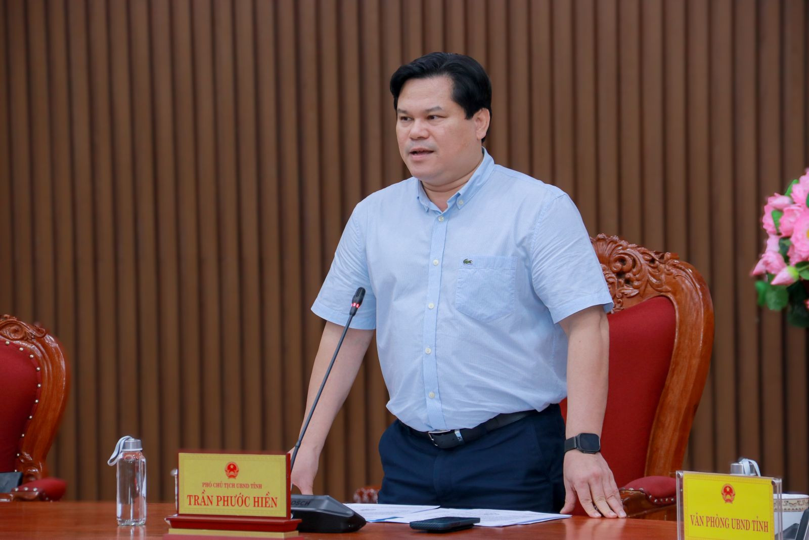 Phó Chủ tịch UBND tỉnh Trần Phước Hiền phát biểu tại buổi làm việc1