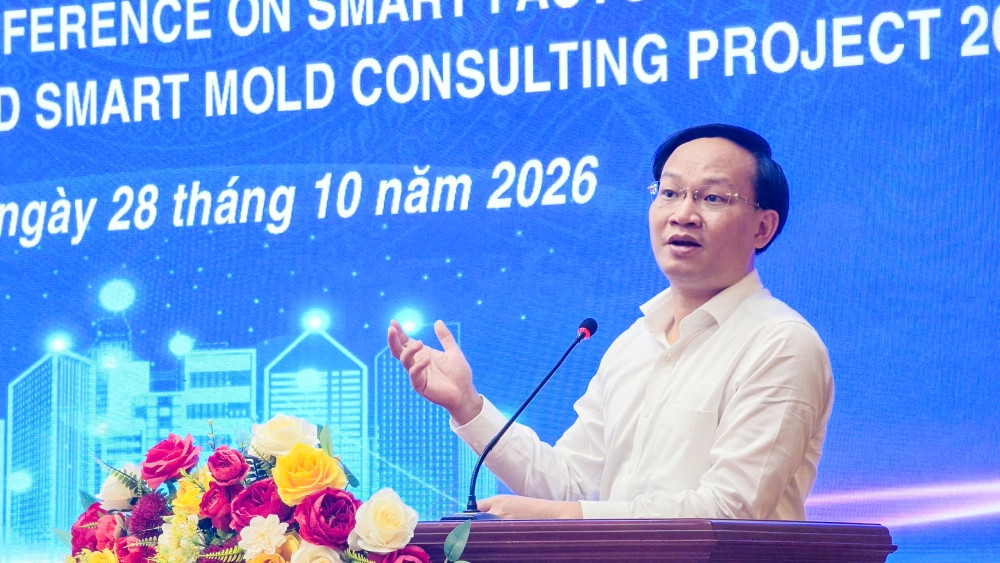 Ông Phạm Văn Thịnh, Phó Chủ tịch UBND thành phố Bắc Ninh, phát biểu tại sự kiện
