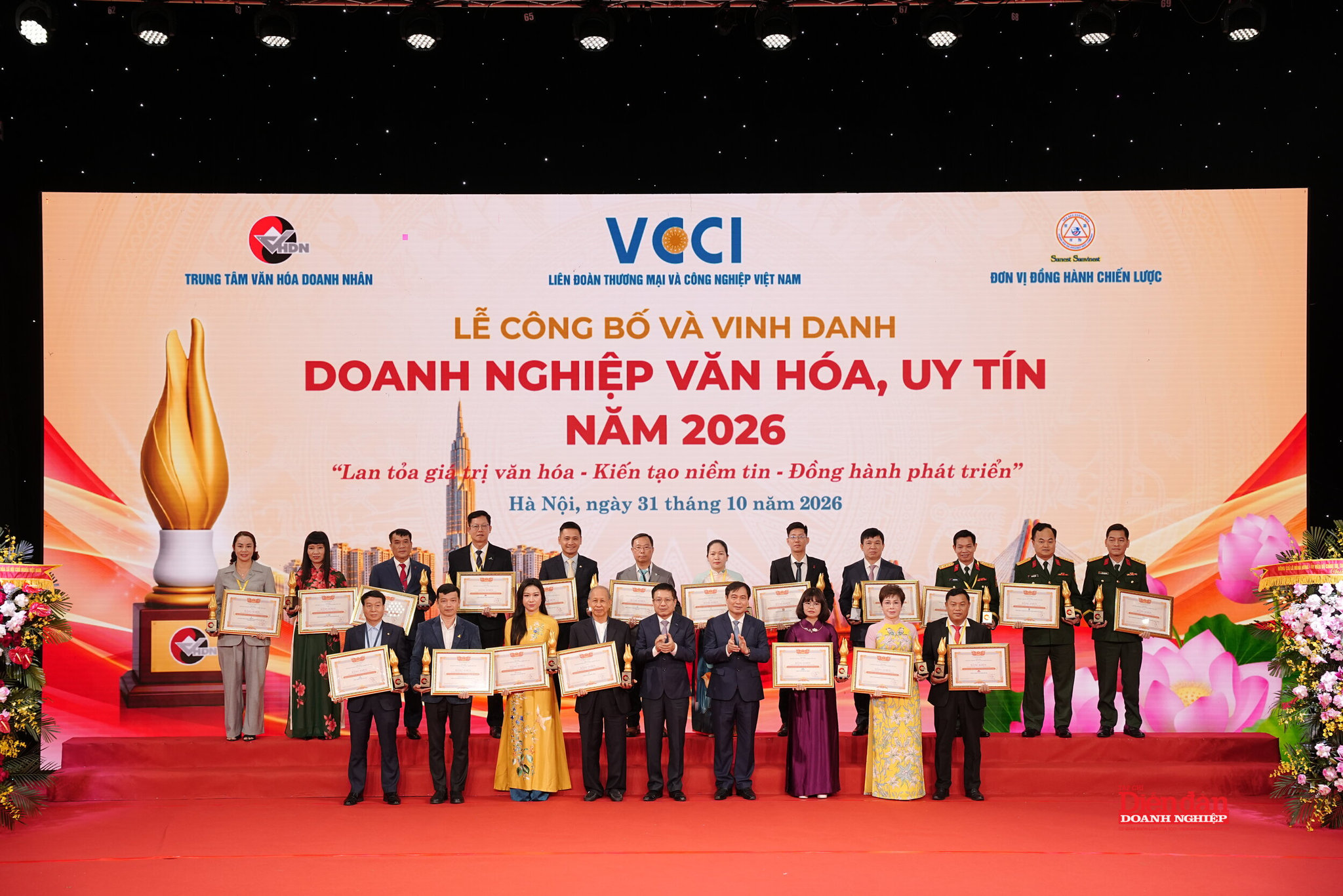Top 20 Doanh nghiệp được lựa chọn và công nhận danh hiệu Doanh nghiệp Văn hóa, Uy tín năm 2026.