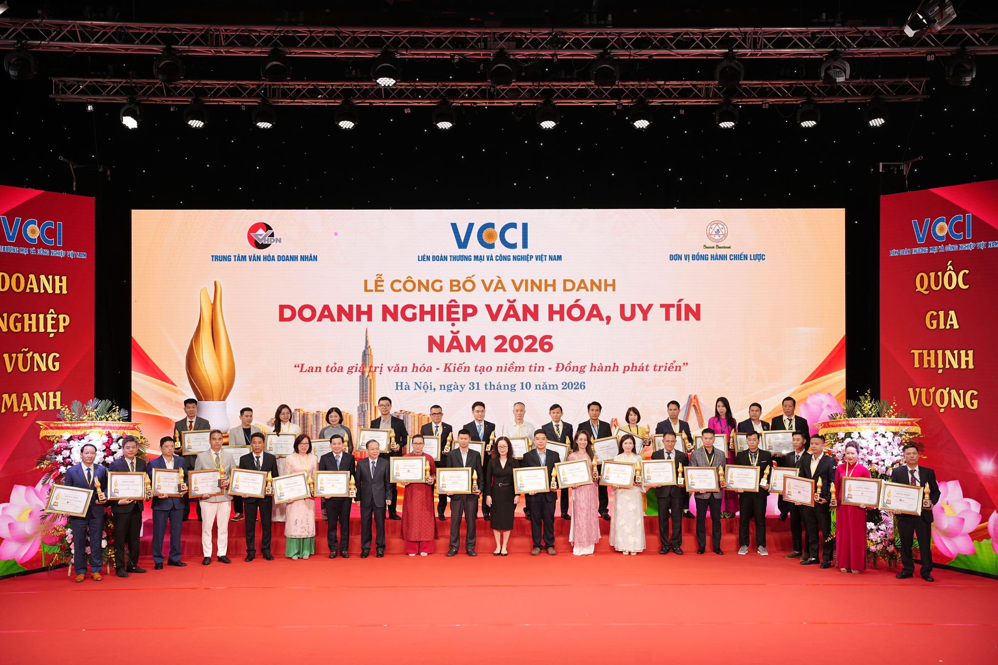 Top 50 doanh nghiệp được lựa chọn và công nhận danh hiệu Doanh nghiệp Văn hóa, Uy tín năm 2026.