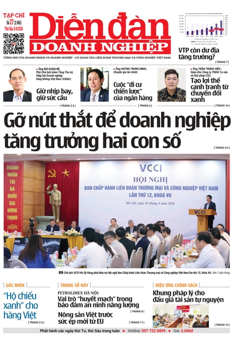 Ấn phẩm in Diễn đàn Doanh nghiệp số 27 (Thứ Sáu 03/04/2026)