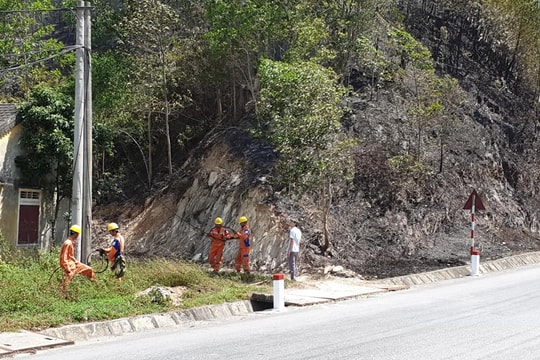 Nhân viên Điện lực Hương Sơn thức trắng đêm để chống cháy rừng