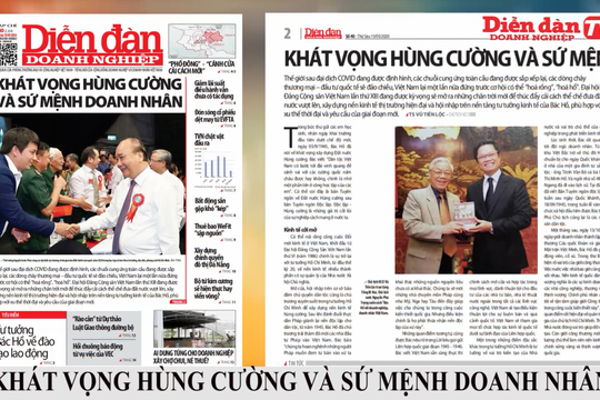ĐIỂM BÁO NGÀY 15/05/2020: Khát vọng hùng cường và sứ mệnh doanh nhân