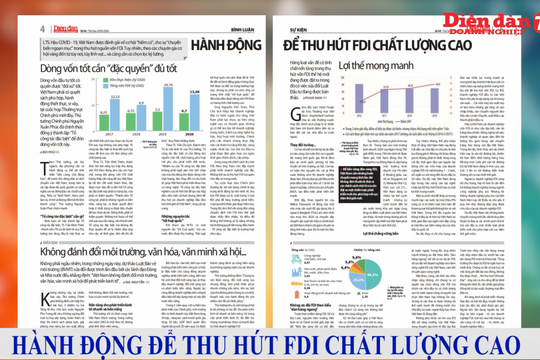 ĐIỂM BÁO NGÀY 29/05: Hành động để thu hút FDI chất lượng cao