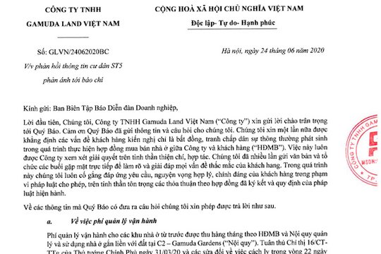 Gamuda Land Việt Nam lên tiếng về những lùm xùm tại khu ST5 Gamuda Gardens