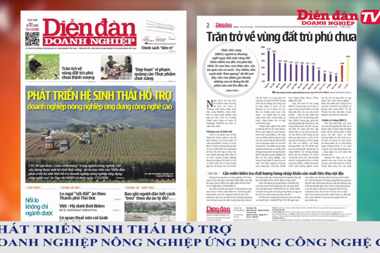 ĐIỂM BÁO NGÀY 16/12: Phát triển sinh thái hỗ trợ doanh nghiệp nông nghiệp ứng dụng công nghệ cao