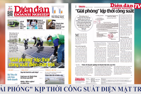 ĐIỂM BÁO NGÀY 31/03: "Giải phóng" kịp thời công suất điện mặt trời