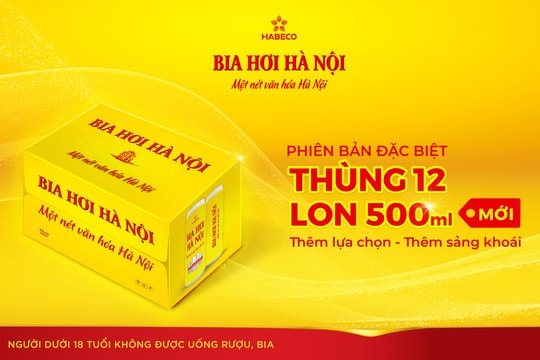 Bia hơi Hà Nội ra mắt phiên bản đặc biệt thùng 12 lon 500ml mới