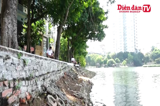 Kè hồ Trúc Bạch xuống cấp nghiêm trọng, việc duy tu vẫn "giậm chân tại chỗ"