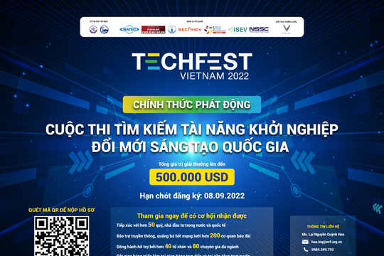 Phát động cuộc thi tìm kiếm tài năng khởi nghiệp đổi mới sáng tạo Quốc Gia TECHFEST VIETNAM  2022 