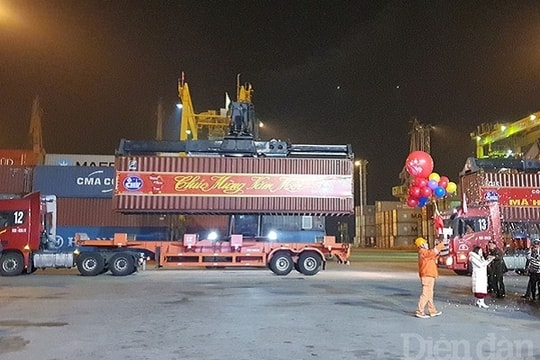 Những mã hàng đầu tiên của năm 2023 trên các bến cảng Hải Phòng