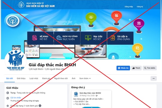 Cảnh báo xuất hiện Fanpage giả mạo BHXH Việt Nam