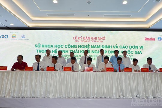 Sở KH&CN Nam Định ký bản ghi nhớ với các đơn vị trong hệ sinh thái Khởi nghiệp đổi mới sáng tạo Quốc gia