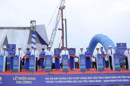 Nam Định: Thi công cây cầu mang tính liên kết vùng Đồng bằng sông Hồng