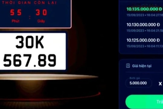 Đấu giá ngày 28/10: Biển “sảnh rồng” chốt giá cao bất ngờ