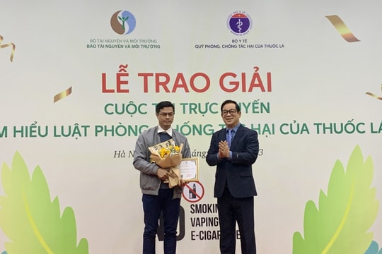 Trao giải Cuộc thi trực tuyến “Tìm hiểu Luật Phòng, chống tác hại của thuốc lá”