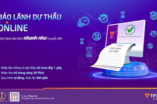 TPBank ra mắt tính năng Bảo lãnh Dự thầu Online siêu tốc cho doanh nghiệp
