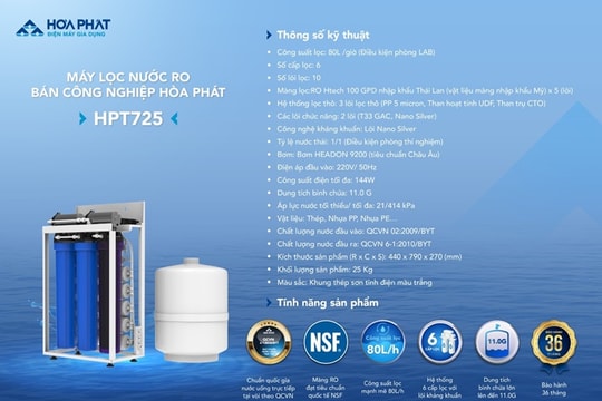 Hòa Phát ra mắt máy lọc nước RO bán công nghiệp