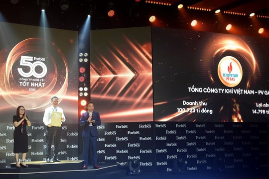 PV GAS 12 năm liên tiếp vào “Danh sách 50 công ty niêm yết tốt nhất” do Forbes Việt Nam bình chọn