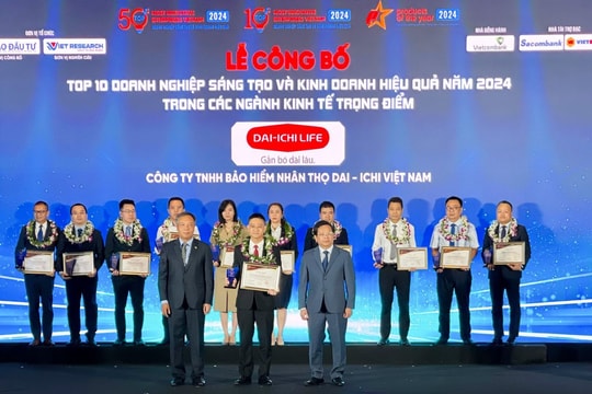 Dai-ichi Life Việt Nam đạt giải thưởng kép tại “Diễn đàn Doanh nghiệp Việt Nam – Sáng tạo và Kinh doanh hiệu quả năm 2024”