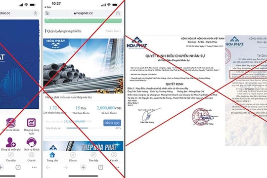 Cảnh báo thủ đoạn giả mạo tuyển dụng, kêu gọi đầu tư mạo danh Tập đoàn Hòa Phát