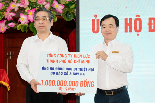EVNHCMC chung sức ủng hộ đồng bào bị thiệt do bão số 3