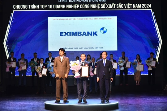 Eximbank được vinh danh Top 10 Doanh nghiệp công nghệ số xuất sắc Việt Nam lần thứ 11