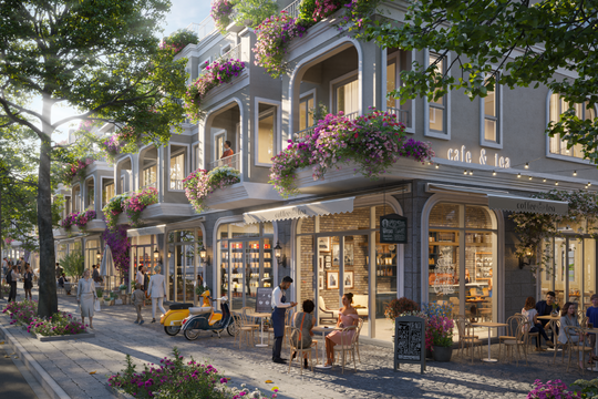 Không gian mua sắm sôi động tại nhà phố quảng trường đầu tiên tại Nghệ An