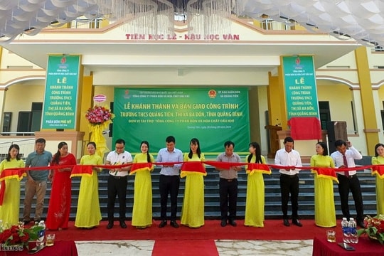 PVFCCo tài trợ 5 tỷ đồng xây Nhà lớp học và chức năng Trường THCS Quảng Tiên