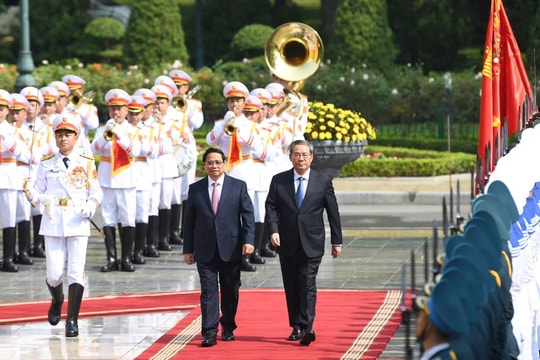 Thủ tướng Phạm Minh Chính chủ trì Lễ đón chính thức Thủ tướng Trung Quốc Lý Cường