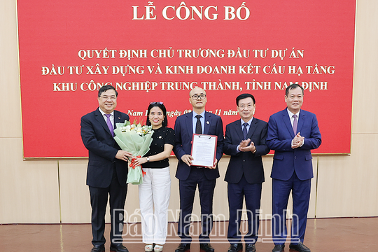 Công bố quyết định chủ trương đầu tư dự án xây dựng và kinh doanh kết cấu hạ tầng Khu công nghiệp Trung Thành