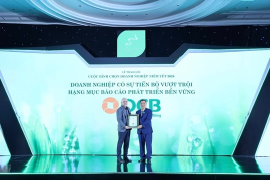 OCB đạt giải Báo cáo Phát triển bền vững trong cuộc bình chọn Doanh nghiệp niêm yết 2024