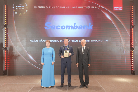 Sacombank lần thứ 3 vào “top 50 công ty kinh doanh hiệu quả nhất Việt Nam”