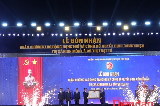 Hải Dương: Công bố quyết định công nhận thị xã Kinh Môn đô thị loại III