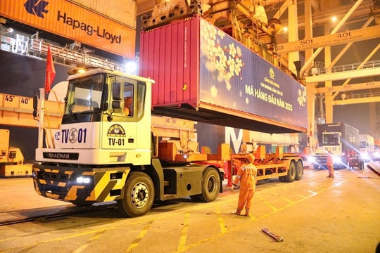 Cảng Hải Phòng đón mã hàng đầu tiên của năm mới 2025