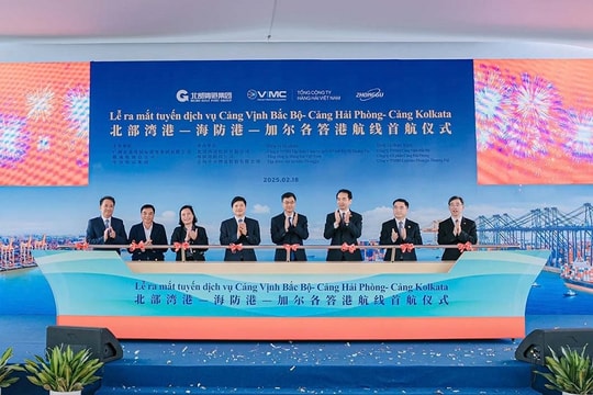 Khai trương tuyến dịch vụ kết nối Cảng Vịnh Bắc Bộ - Cảng Hải Phòng - Cảng Kolkata