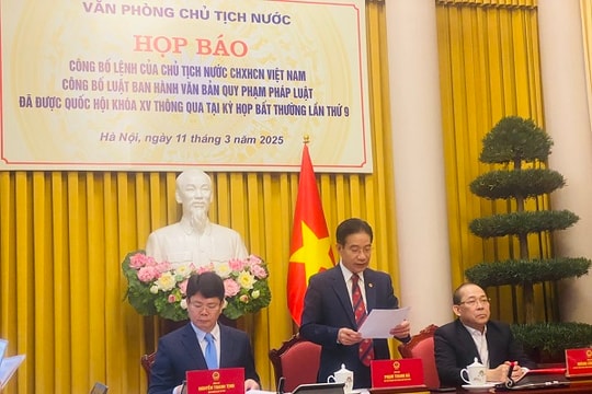 Công bố Lệnh của Chủ tịch nước về Luật Ban hành văn bản quy phạm pháp luật