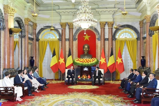 Chủ tịch nước Lương Cường đề nghị Bỉ ủng hộ gỡ "thẻ vàng" IUU với thủy sản Việt Nam