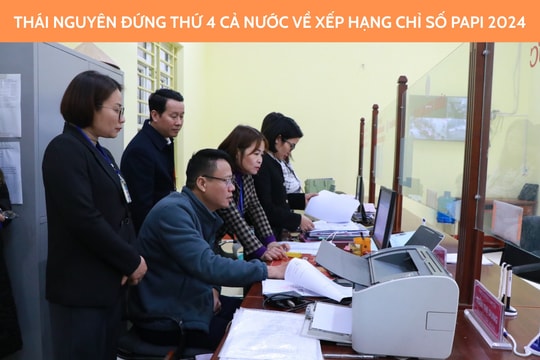 Chỉ số PAPI tỉnh Thái Nguyên năm 2024 tiếp tục nằm trong nhóm cao nhất cả nước