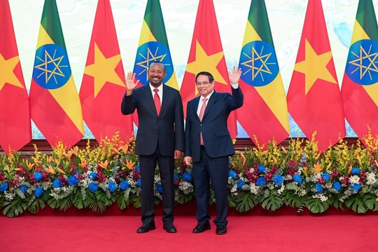 Thủ tướng Phạm Minh Chính chủ trì lễ đón Thủ tướng Ethiopia