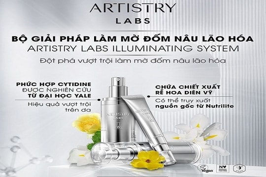 Artistry Labs Illuminating System công thức đột phá làm mờ đốm nâu lão hóa