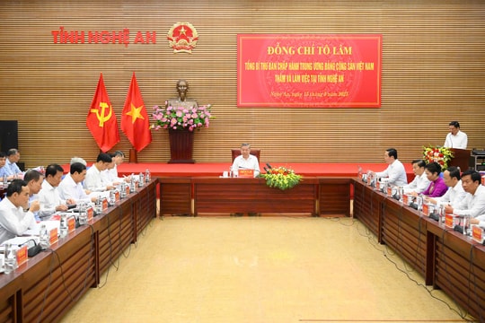 Tổng Bí thư: Nghệ An phải phát triển hiện đại trong kỷ nguyên mới