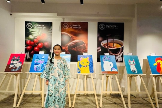 Cherry "Hoạ sĩ nhí" kết hợp cùng K Coffee chia sẻ yêu thương, bán tranh tự vẽ ủng hộ quỹ thiện nguyện