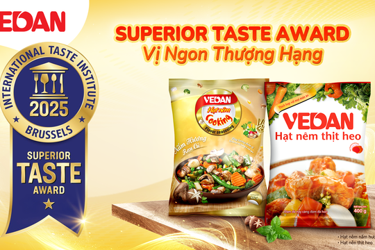 Hai sản phẩm hạt nêm Vedan được trao tặng danh hiệu “Vị ngon thượng hạng 2025”.