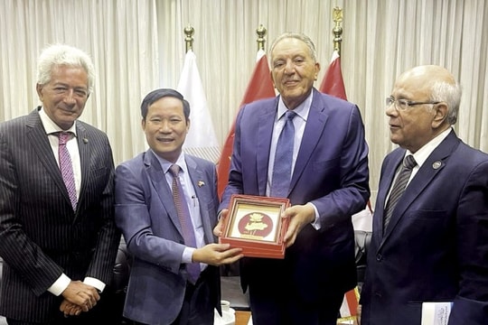 Chủ tịch VCCI làm việc với Chủ tịch Liên đoàn các phòng thương mại Ai Cập tại Cairo