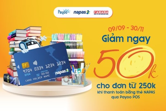 Thanh toán tại Fahasa với Napas giảm 50 ngàn đồng