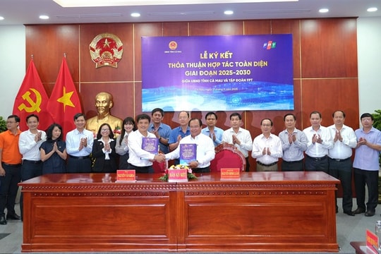 Cà Mau và FPT hợp tác toàn diện về chuyển đổi số, đào tạo nguồn nhân lực chất lượng cao