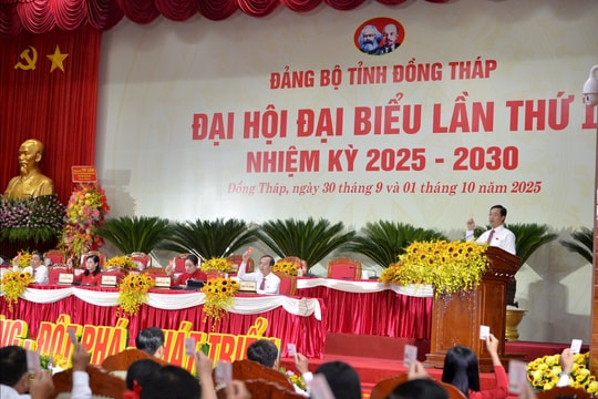 Đại hội Đảng bộ tỉnh Đồng Tháp: Đề ra 14 chỉ tiêu, 5 nhiệm vụ đột phá phát triển kinh tế - xã hội nhiệm kỳ 2025 - 2030