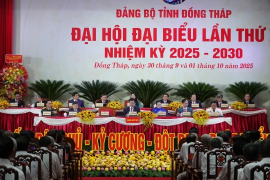 Khai mạc Đại hội đại biểu Đảng bộ tỉnh Đồng Tháp lần thứ I, nhiệm kỳ 2025 - 2030